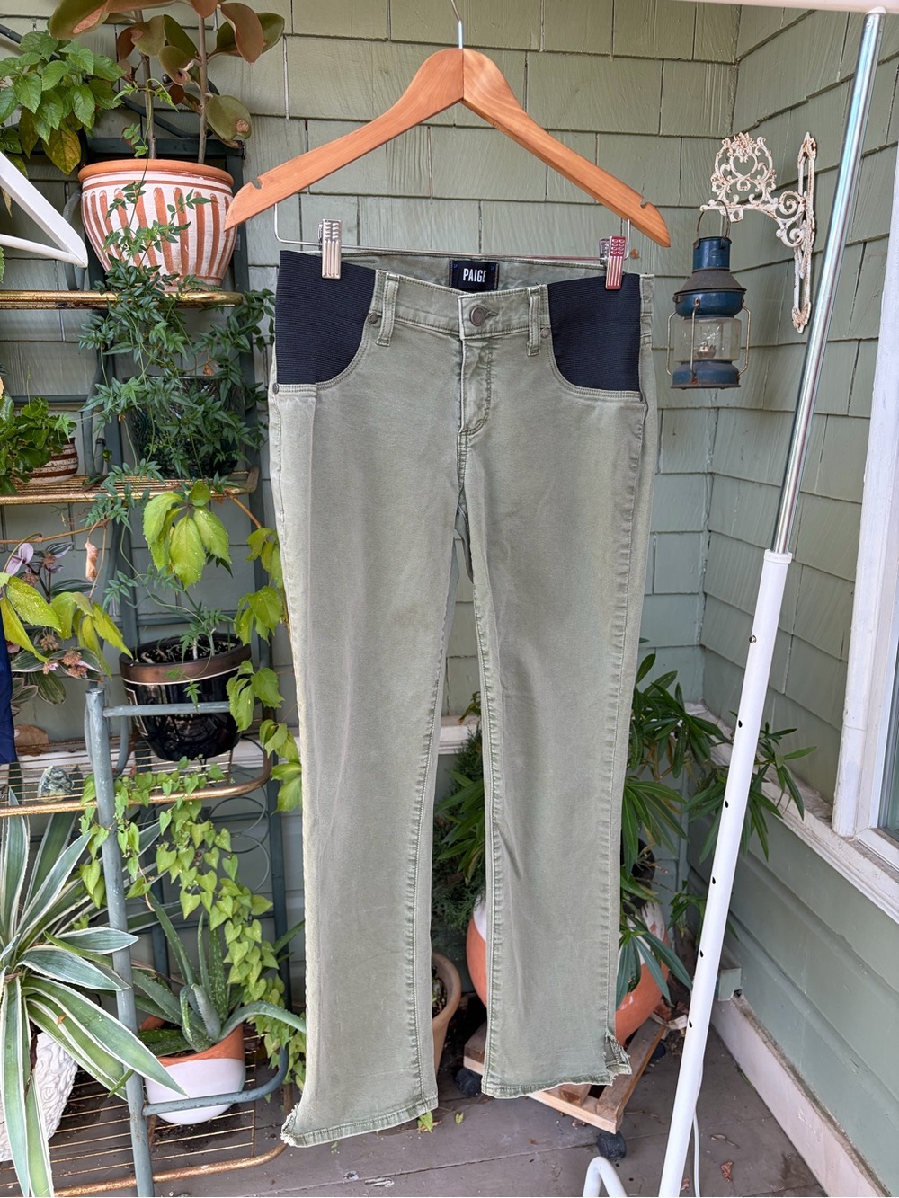 Paige Denim ‘Brigitte’ Maternity Jeans in Vintage Green